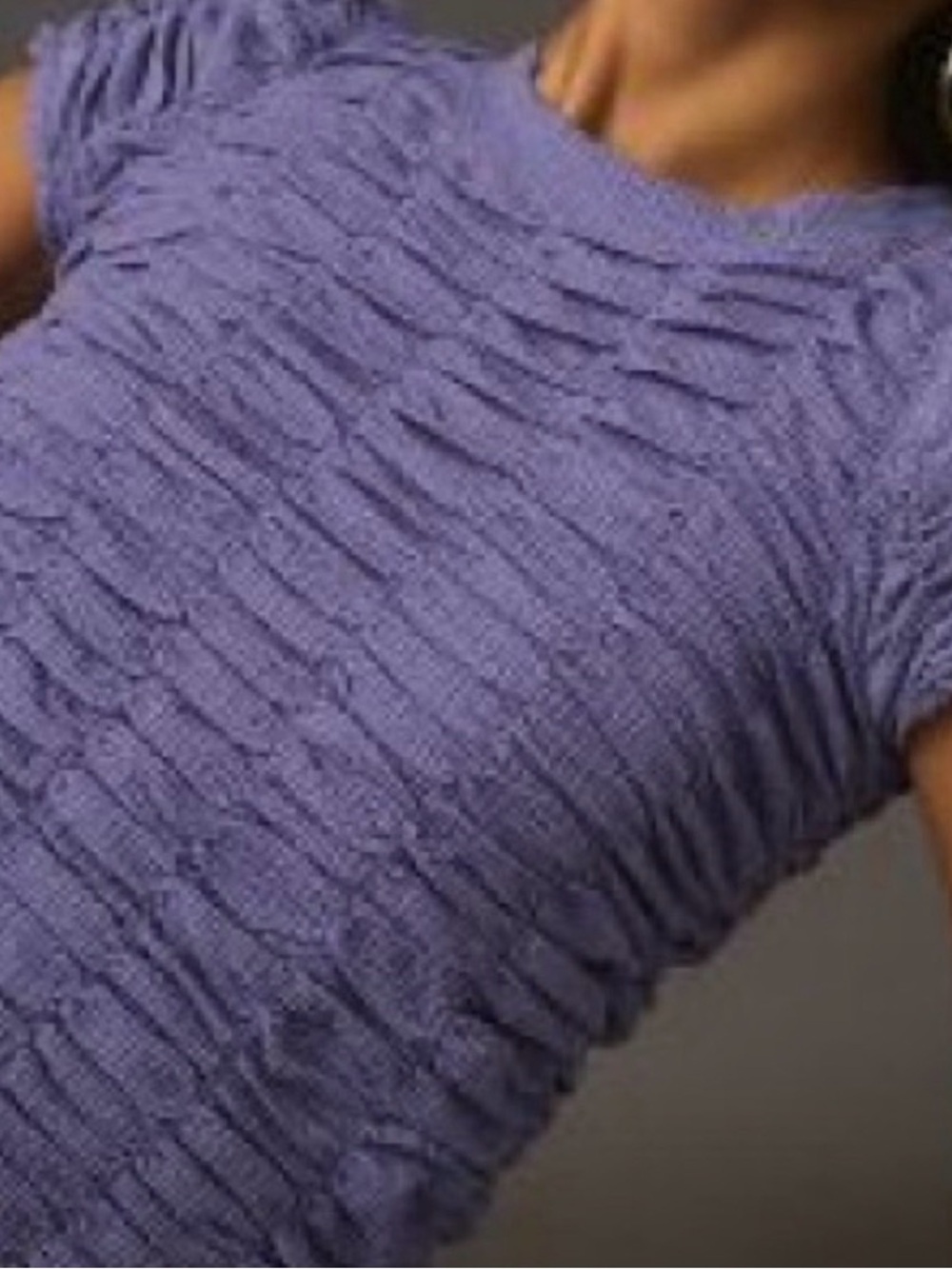 NEW BY ANTHROPOLOGIE PURPLE BABY RUCHED CROP TOP SIZE SMALL